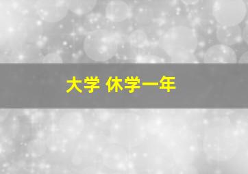 大学 休学一年